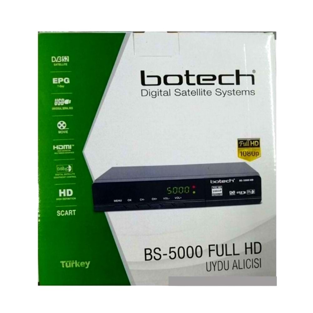 BOTECH BS-5000 KASALI HD/SCART UYDU ALICI