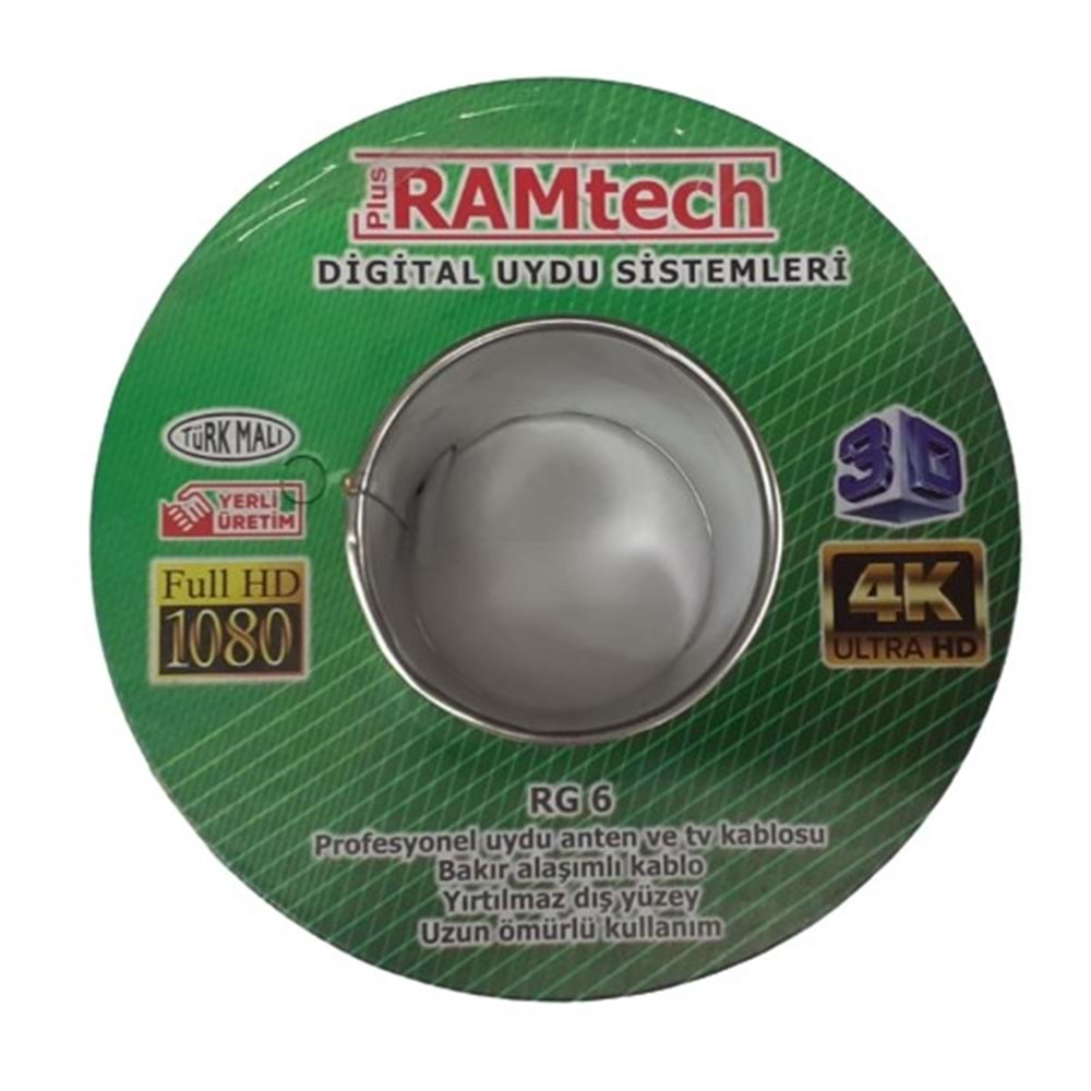 RG6/U4 1.02MM 64 TEL ANTEN KABLOSU 100 METRE YERLİ ÜRETİM