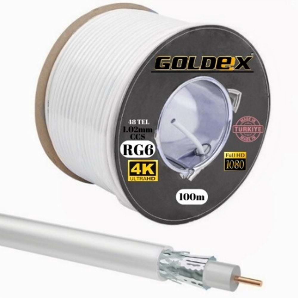 RG6/U4 1.02MM 48 TEL ANTEN KABLOSU 100 METRE YERLİ ÜRETİM