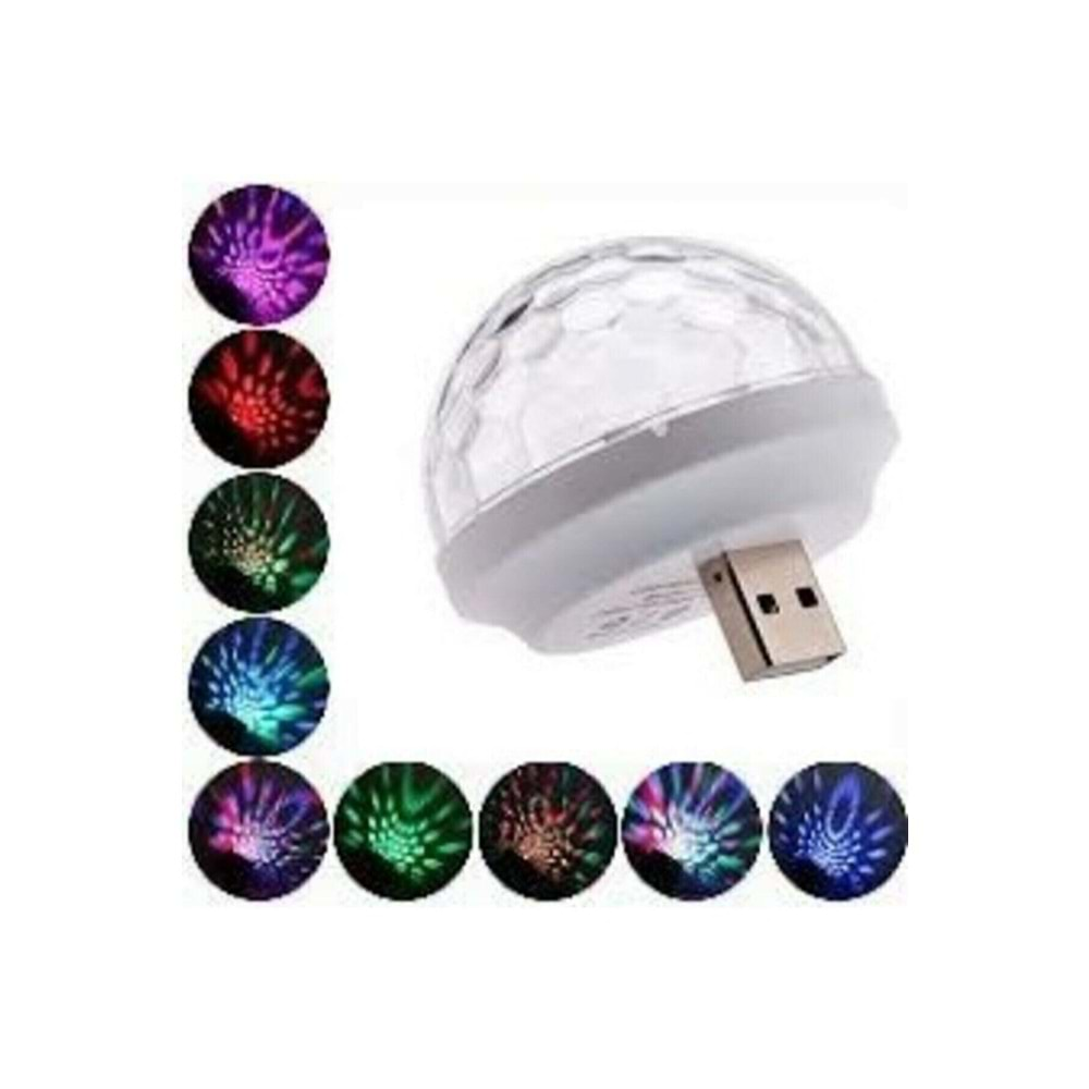 Goldeex Rgb Işıklı Disco Topu Usb Girişli