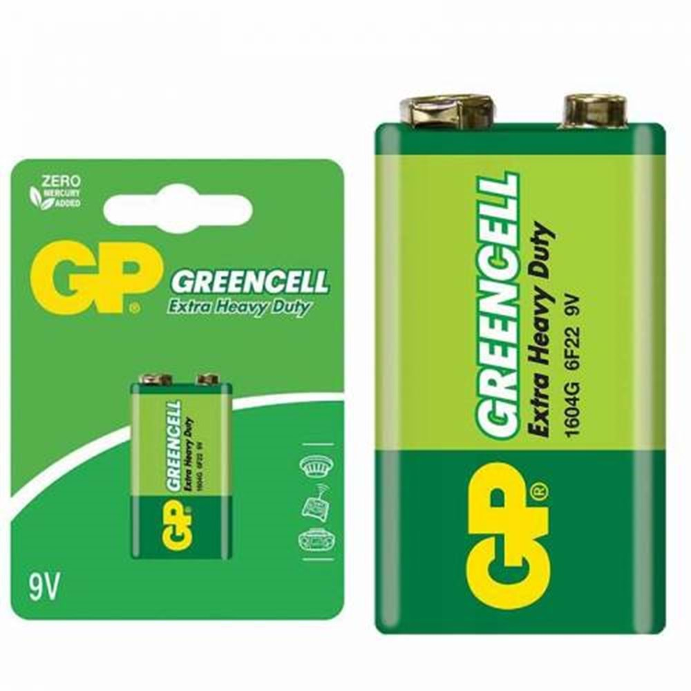 GP 1604G-B GREENCELL 9 VOLT TEKLİ BLİSTRELLİ