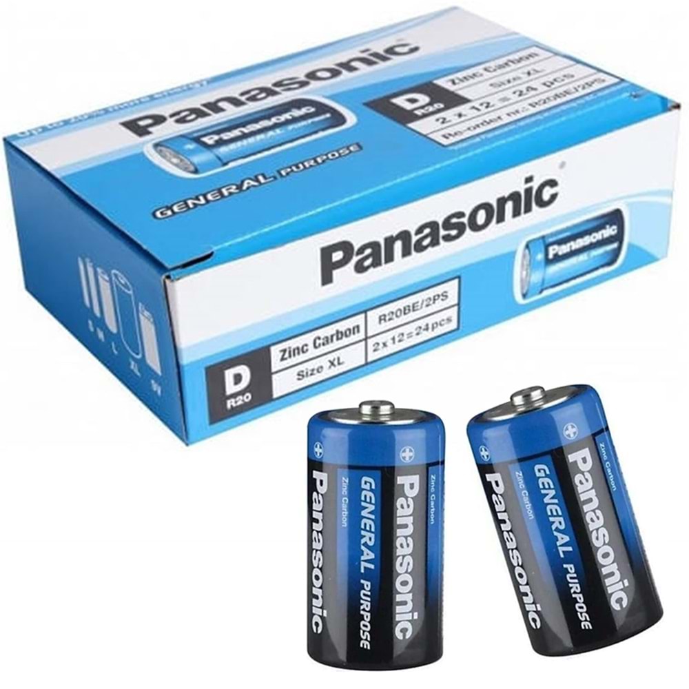 PANASONIC MANGANEZ BÜYÜK D BOY 24 LÜ PİL PAKET FİYATI