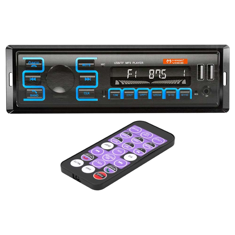 ÇİFT USB -SD-FM-AUX- 5417 BLUETOOTH UK'LI MEKANİKSİZ OTO TEYP 4 X 55 WATT