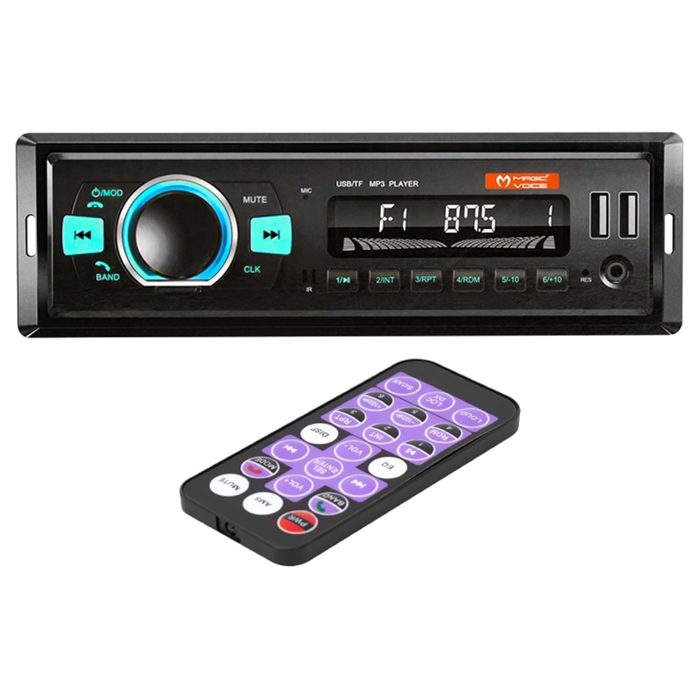 ÇİFT USB -SD-FM-AUX-5416 BLUETOOTH UK'LI MEKANİKSİZ OTO TEYP 4 X 55 WATT