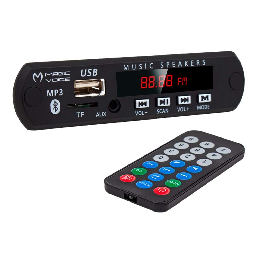 OTO TEYP USB/SD/MIC/BLUETOOTH KUMANDALI MİKROFONLU OTO TEYP ÇEVİRİCİ DİJİTAL PLAYER BOARD M515