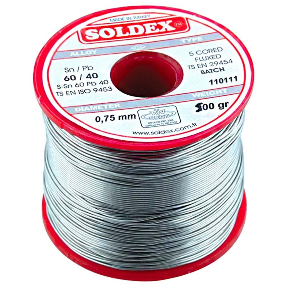 LEHİM TELİ 500 GR İNCE 0,75 MM SOLDEX SN60 PB40