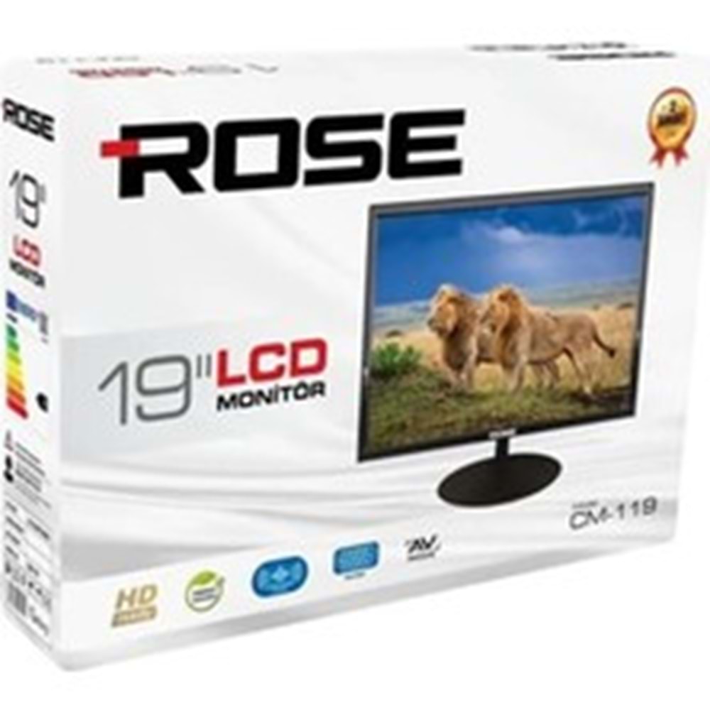 ROSE 19 INCH LED MONİTÖR TV HDMI VGA DAHİLİ HOPARLÖR KUMANDA 12V