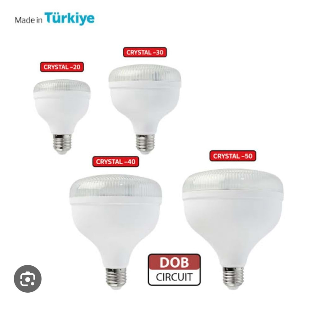 HOROZ CRYSTAL 20WATT TORCH LED AMPUL BEYAZ 6400K