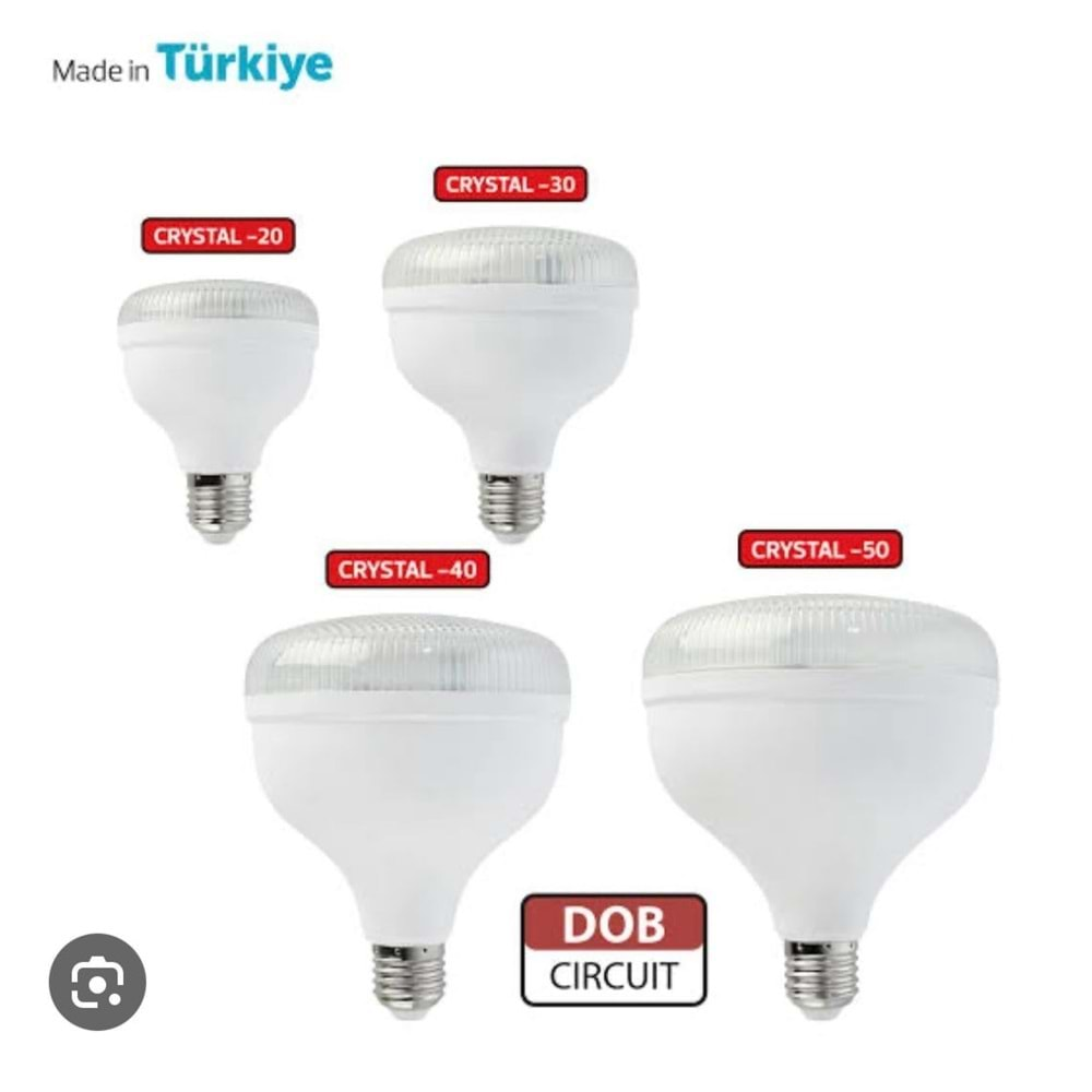 HOROZ CRYSTAL 50WATT TORCH LED AMPUL BEYAZ 6400K