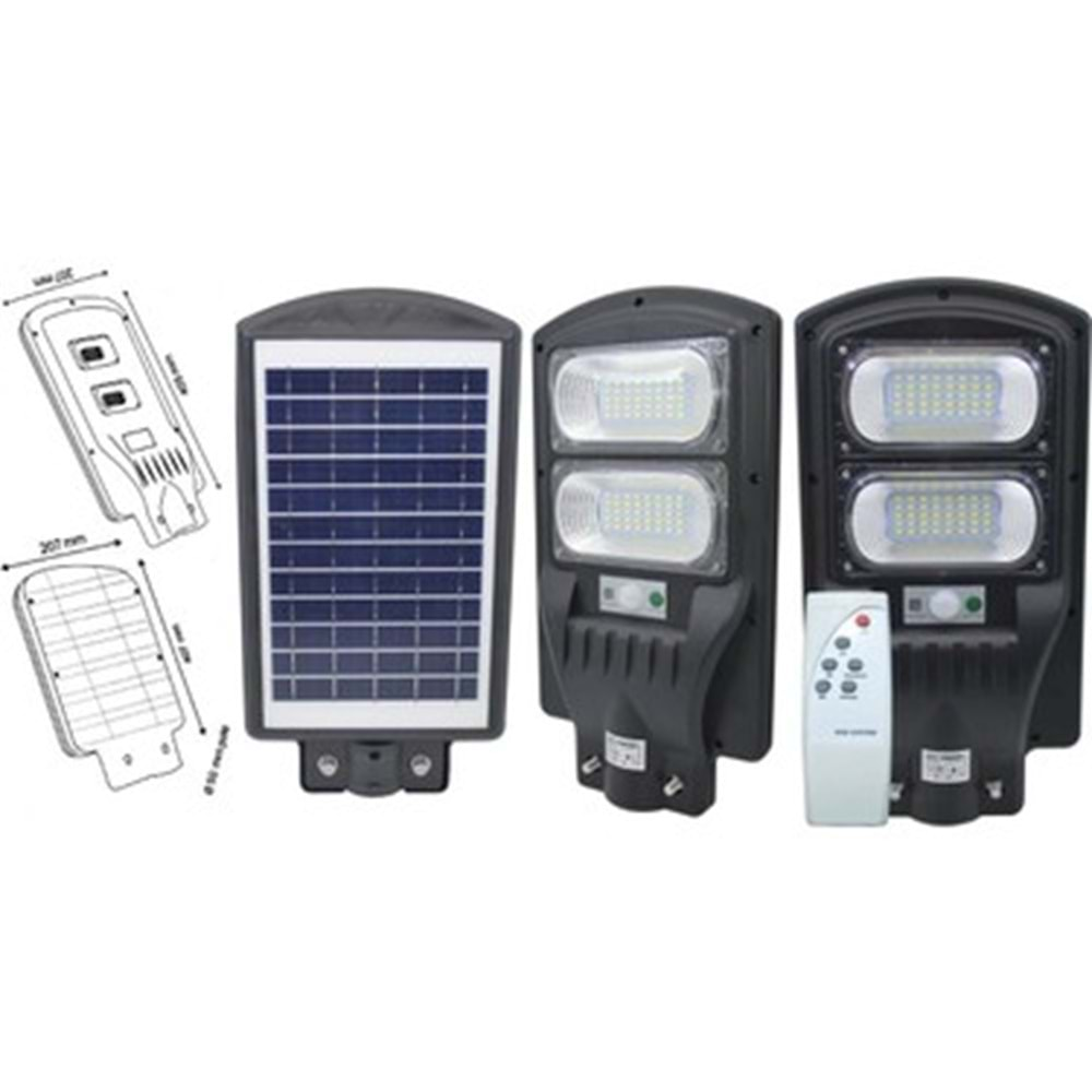 HOROZ GRAND-50W BEYAZ IŞIK LED SOLAR SOKAK LAMBASI