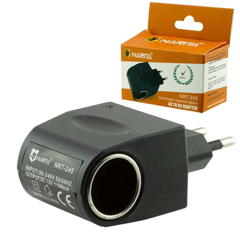NARİTA NRT-245 AC TO DC ÇAKMAK FİŞİ 220 VOLT ÇEVİRİCİ ADAPTÖR KONVERTÖR