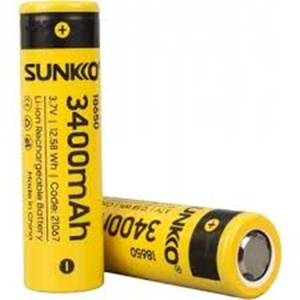 SUNKKO 3.7V 3400MAH 18650 BAŞLIKSIZ ŞARJLI PİL