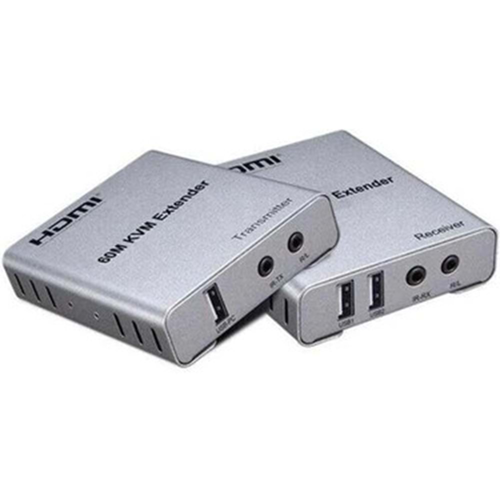 YENİ NESİL 4K UHD 60 METRE KVM SWİTCH HDMI EXTENDER CAT5-6 (UZATICI)
