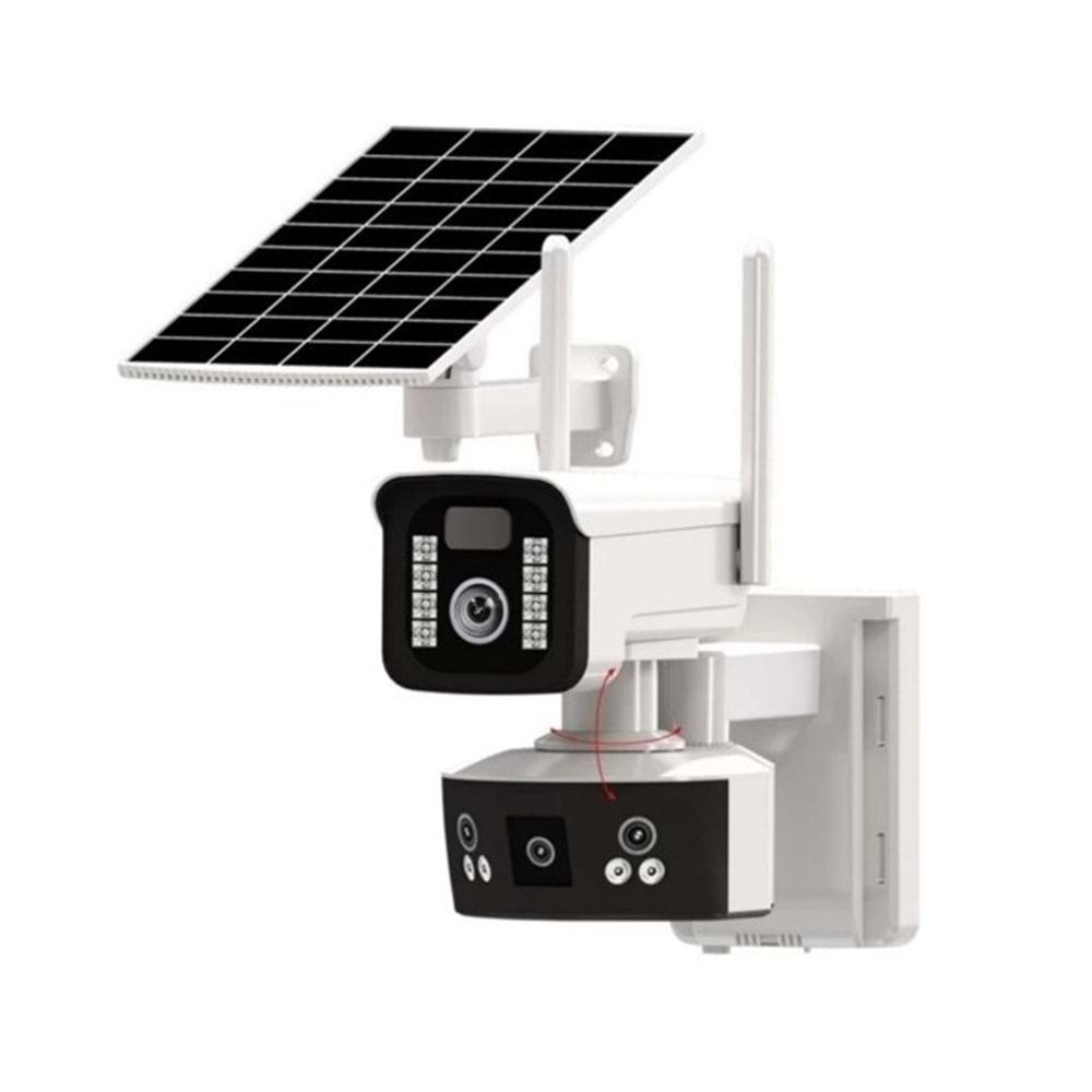 OKAM 3920 PRO SOLAR 4G SİM GİRİŞLİ 2 KAMERA 3MP+3MP PTZ KAMERA