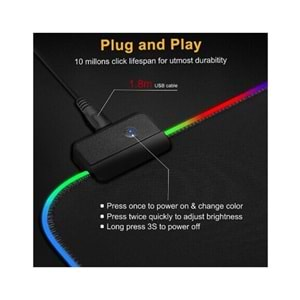 Goldeex Mousepad Rgb Led Işıklı