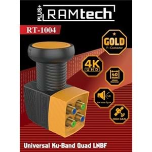 DÖRTLÜ LNB RAMTECH RT-1004 GOLD 0.1DB 4K