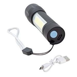 METAL FLASHLIGHT POWER LEDLİ ŞARJLI EL FENERİ