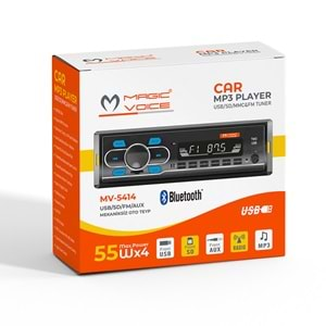 ÇİFT USB -SD-FM-AUX 5414-BLUETOOTH UK'LI MEKANİKSİZ OTO TEYP 4 X 55 WATT