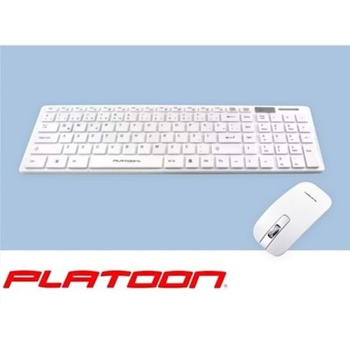 Klavye Mouse Set Wireless Ultra Ince Beyaz Platoon PL-374