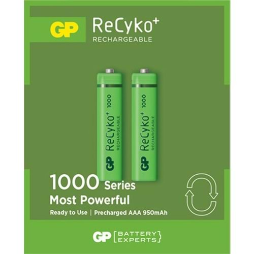 PİL ŞARJLI AAA İNCE 1000MAH (2 ADET) GP RECYKO