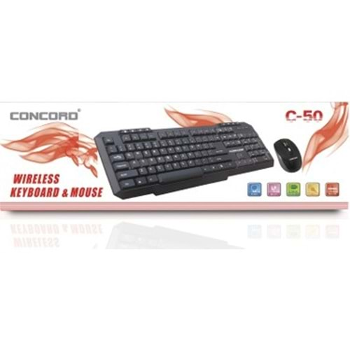 Concorde C-50 Kablosuz Klavye&Mouse Multimedia