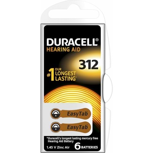 DURACELL 312 NO KULAKLIK PİLİ 6'LI PAKET