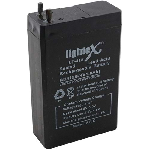 AKÜ 4 VOLT 1.8 AMPER LIGHTEX LT-418 ( 48 X 21 X 75 MM ) (13320)