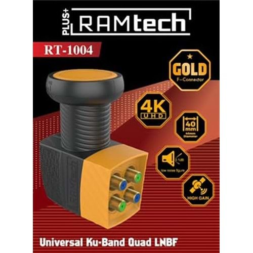 DÖRTLÜ LNB RAMTECH RT-1004 GOLD 0.1DB 4K