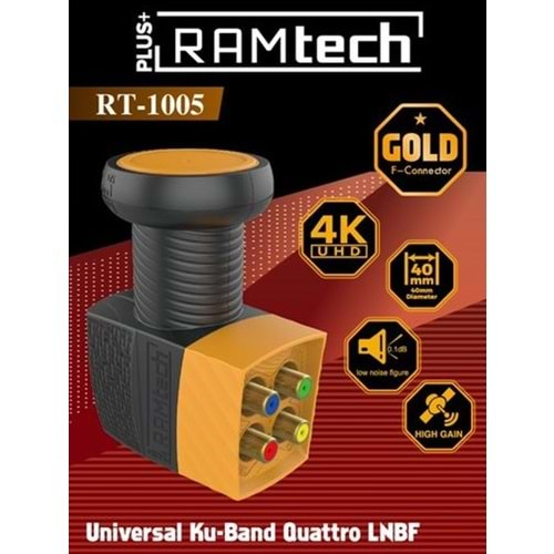 DÖRTLÜ SANTRAL LNB RAMTECH RT-1005 GOLD 0.1DB 4K