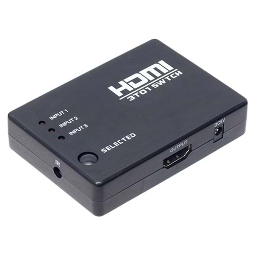 3 GİRİŞ 1 ÇIKIŞ HDMI TOPLAYICI KUMANDALI ADAPTÖRSÜZ