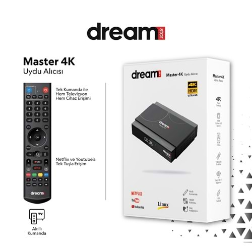 DREAMSTAR MASTER PLUS 4K LİNUX IP TV UYDU ALICISI