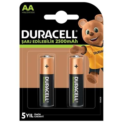 DURACELL ŞARJLI KALEM 2500 MA AA 2'Lİ PAKET