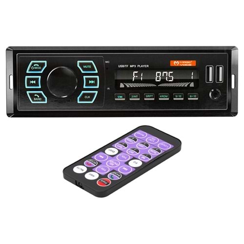 ÇİFT USB -SD-FM-AUX-5415 -BLUETOOTH UK'LI MEKANİKSİZ OTO TEYP 4 X 55 WATT