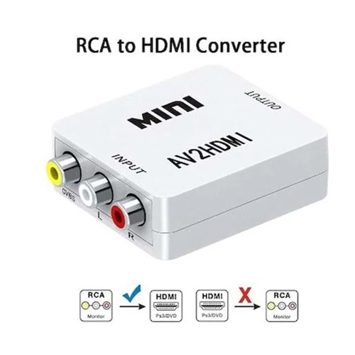 RCA AV TO HDMI ÇEVİRİCİ KONVERTÖR