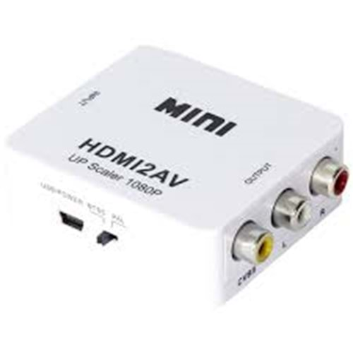 HDMI TO RCA MİNİ MODEL 1920X1080 PLASTİK KASA ÇEVİRİCİ KONVERTÖR