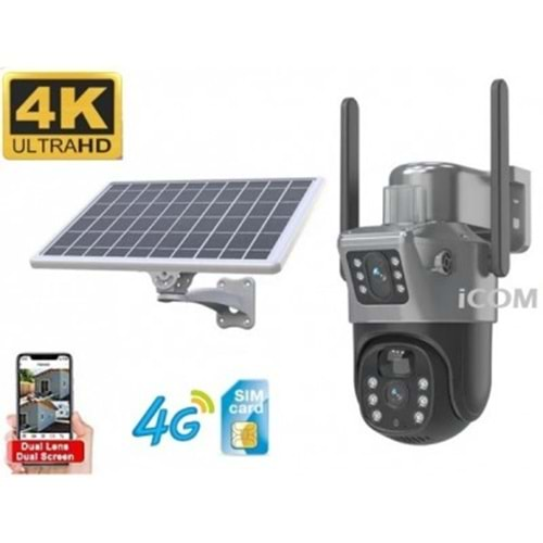 GOLDEX 2MP+2MP ÇİFT KAMERA 4G SİM KARTLI SOLAR PANELLİ PTZ KAMERA