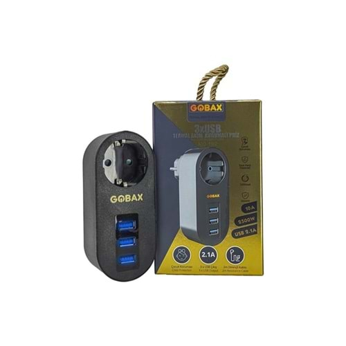 GOBAX 3 USBLİ TEKLİ AKIM KORUMALI PRİZ