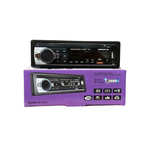 MOONSTAR BMS-3210 ÇİFT USB/SD/FM/AUX/BLUETOOTH'LU MEKANİKSİZ OTO TEYP 4X45 WATT