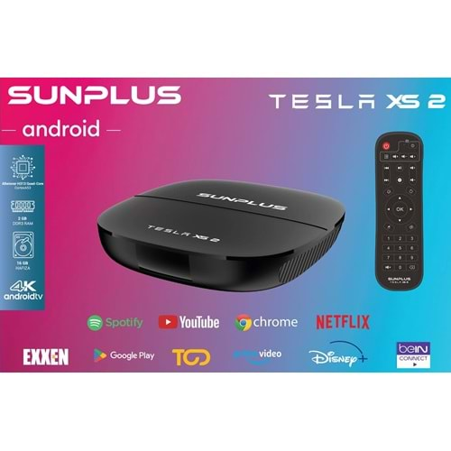 SUNPLUS TESLA XS2 2GB RAM 16GB ROM 4K ANDROID TV BOX