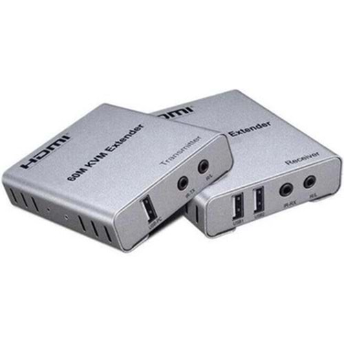 YENİ NESİL 4K UHD 60 METRE KVM SWİTCH HDMI EXTENDER CAT5-6 (UZATICI)