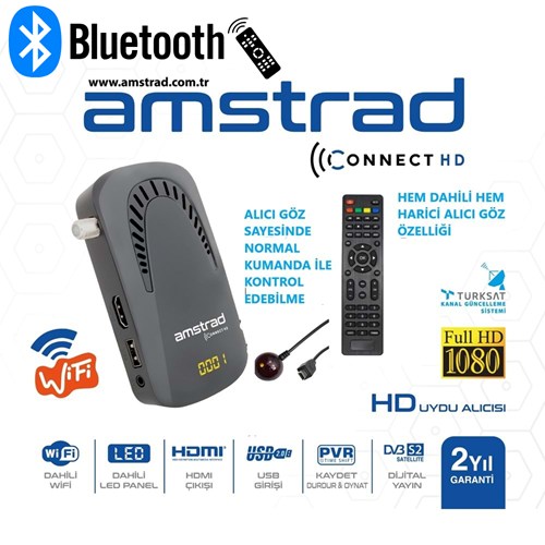 AMSTRAD CONNECT HD UYDU ALICISI BLUETOOTH KUMANDA