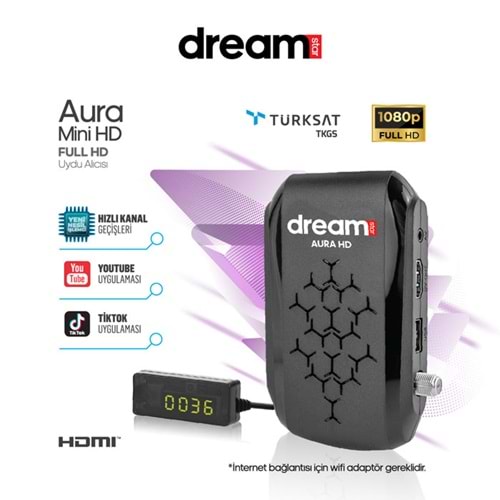 DREAMSTAR AURA MİNİ HD UYDU ALICISI