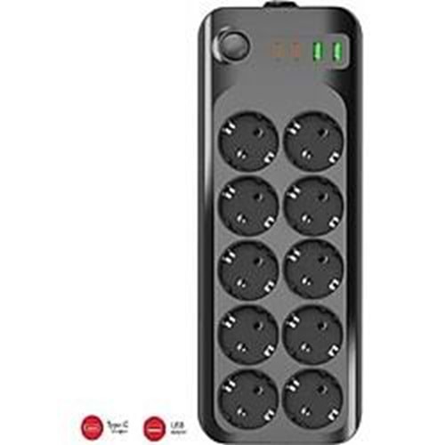 WİNBOSS 3422 8 Lİ 2M 4USB AKIM KORUMALI PRİZ