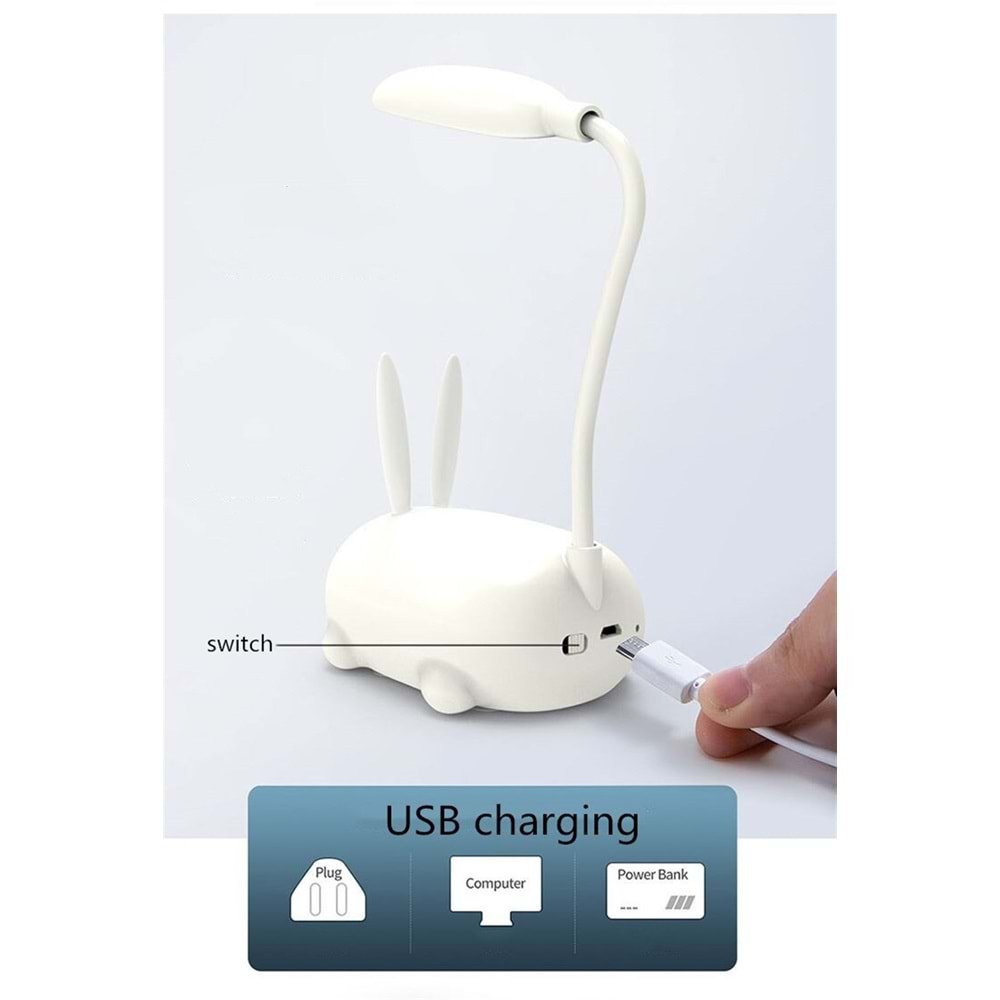 Dekoratif Masa Ve Gece Lambası Usb Şarjlı Tavşan Masa Lambası 06