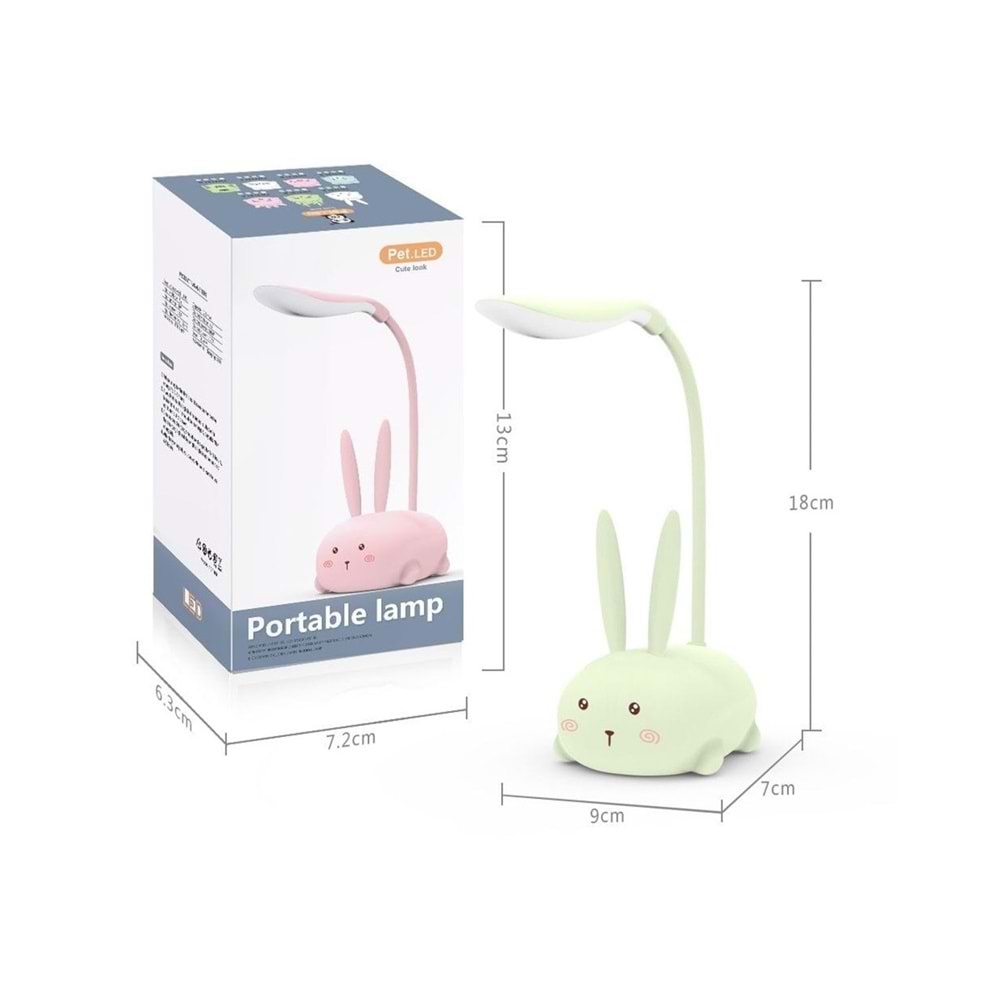 Dekoratif Masa Ve Gece Lambası Usb Şarjlı Tavşan Masa Lambası 06