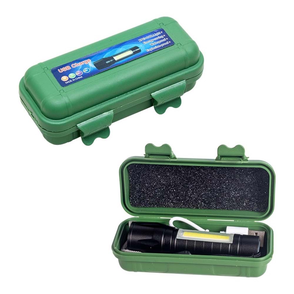 METAL FLASHLIGHT POWER LEDLİ ŞARJLI EL FENERİ