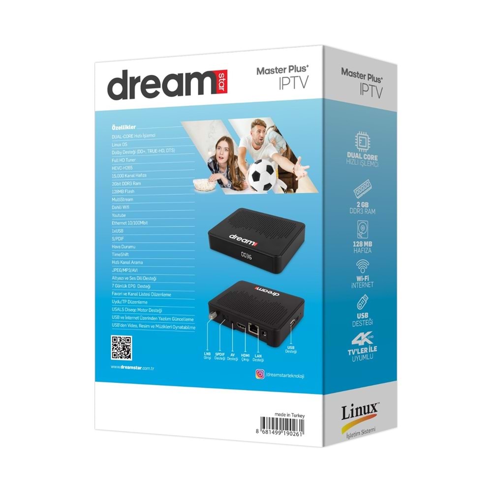 DREAMSTAR MASTER PLUS LİNUX IP TV UYDU ALICISI