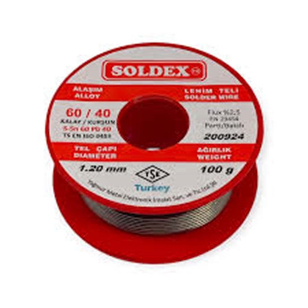 LEHİM TELİ 100 GR KALIN 1,2MM SOLDEX SN60 PB40
